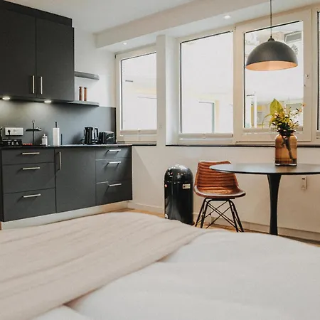 公寓 Jobostays - Downtown Hafen Apartment Oldenburg - Luxusbad - Direkt Am Hafen - 5 Min Zu Fuss Innenstadt Und Bahnhof - Aufzug - Kostenfreies Wlan - Kueche - Kontaktfreier Check-In